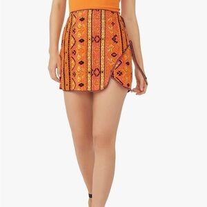 NWT Free People Women’s Cleo Printed Wrap Skirt